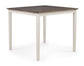 D322 - Koen OFF White/Brown Top Square Dining Set